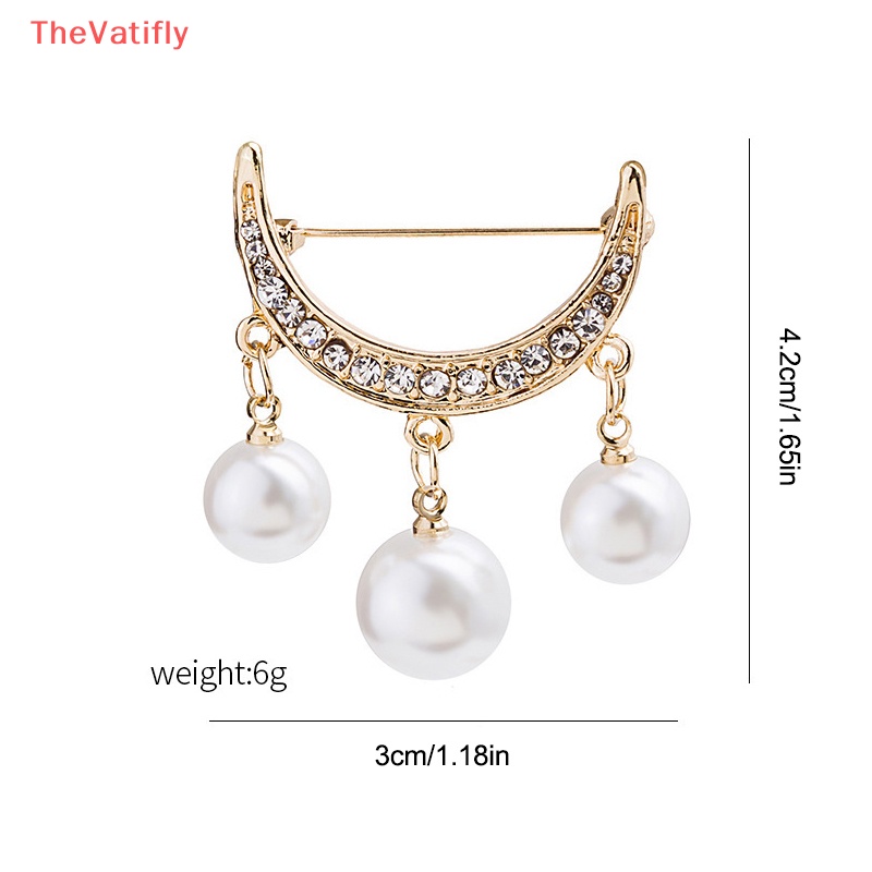 Ghim Cài Áo Hình Mặt Trăng Đính Ngọc Trai Thanh Lịch Cho Nữ