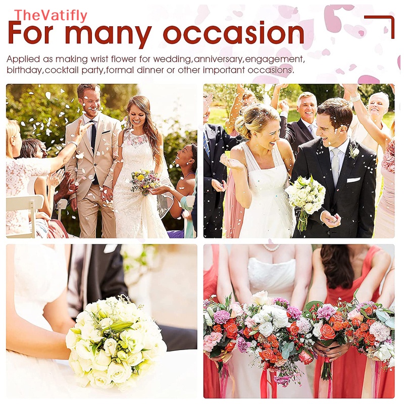 [Thevalifly] Set 2 Vòng Tay Ngọc Trai Co Giãn Làm Thủ Công Phụ Kiện Đám Cưới DIY