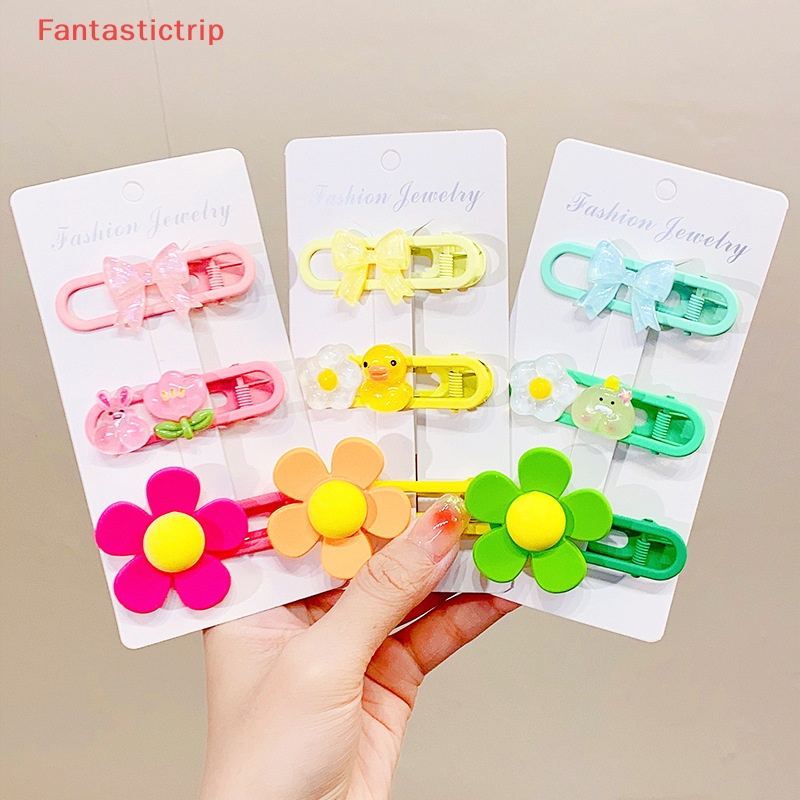 Bộ 3 Kẹp Tóc Hình Hoa Dễ Thương Cho Bé Gái