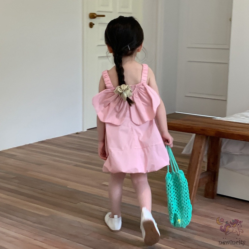 Đầm Công Chúa Đính Nơ Phong Cách Hàn Quốc Xinh Xắn Cho Bé Gái