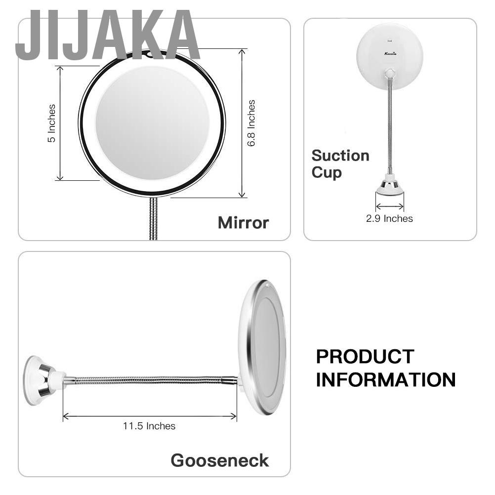 Gương trang điểm phóng đại 10X có đèn xoay 360 độ chất lượng