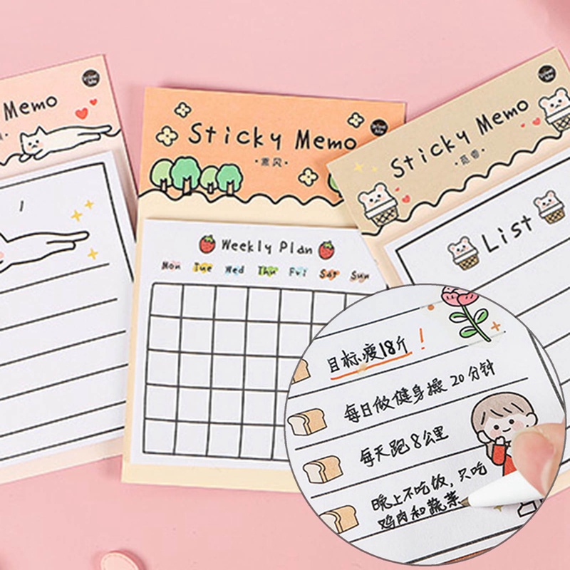 Set 30 Tấm Giấy Ghi Chú Họa Tiết Đáng Yêu Trang Trí Sổ Tay