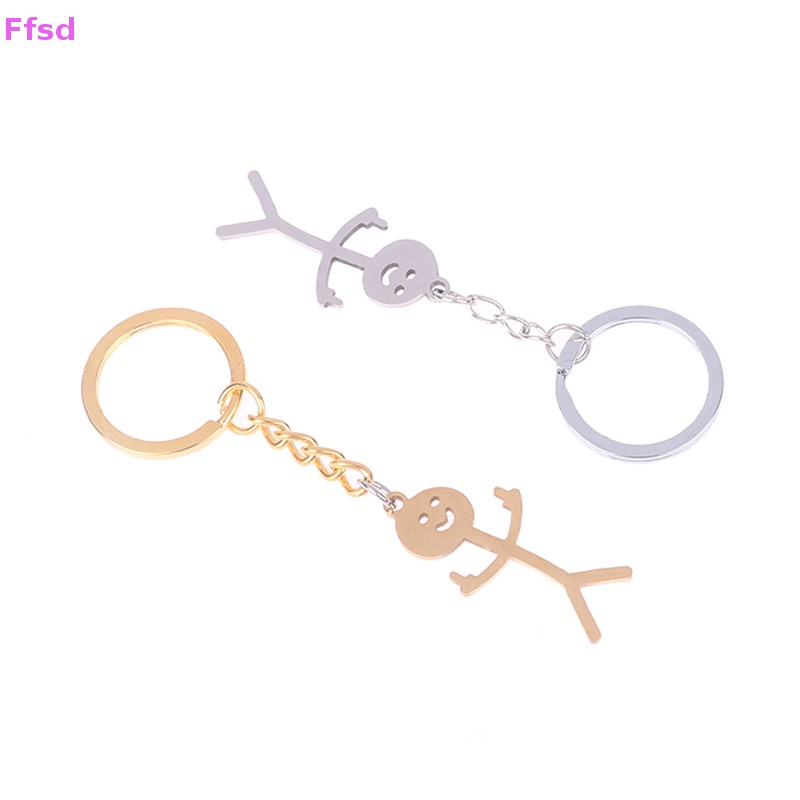 {Ffsd} Móc Khóa Mặt Dây Chuyền Hình Người Nhỏ Bằng Thép Không Gỉ Vui Nhộn * Bán Chạy