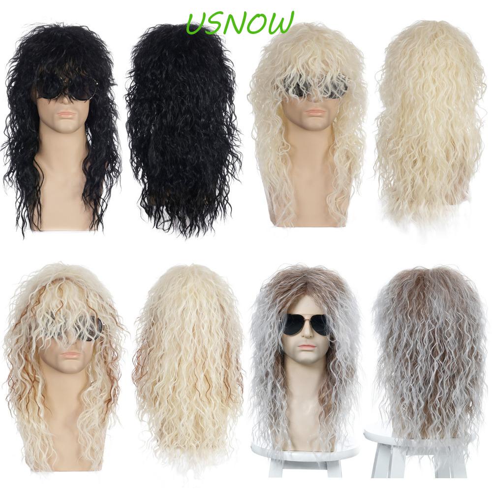 Tóc Giả Màu Đen Bằng Sợi Kim Loại Chịu Nhiệt Hóa Trang Tiệc Disco