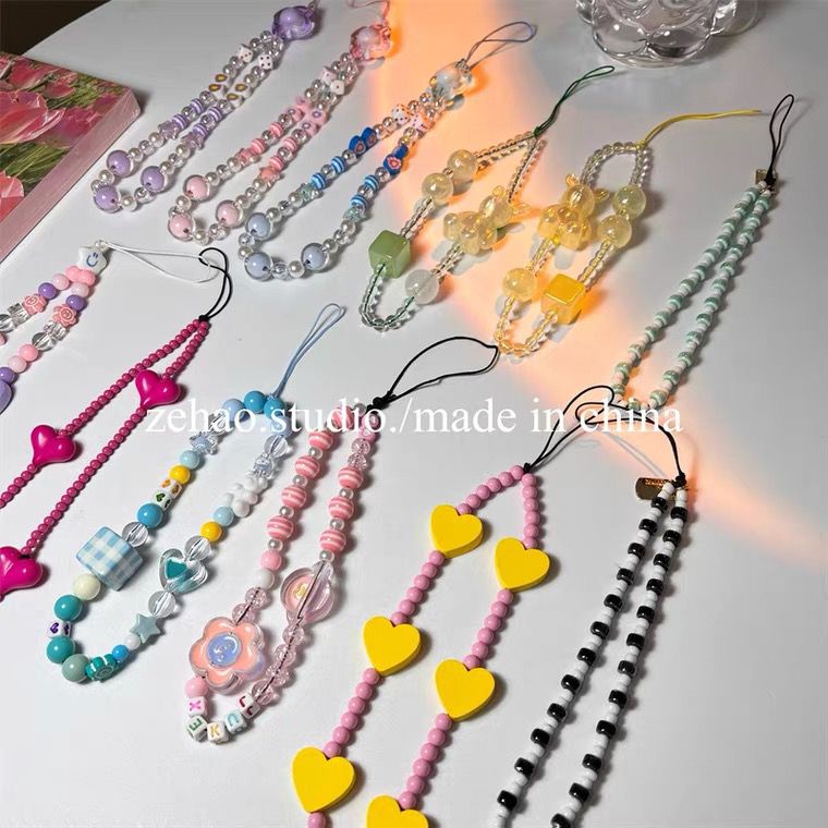 Dây Đeo Điện Thoại Dạng Chuỗi Hạt Chống Thất Lạc Phong Cách Hàn Quốc