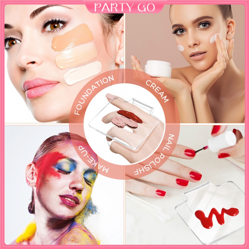 Set 3 Bảng Trộn Màu Trang Điểm Acrylic Trong Suốt Chuyên Nghiệp