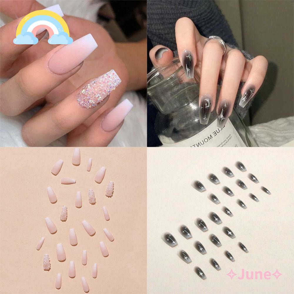 JUNE Bộ Móng Tay Giả Che Phủ Toàn Diện Đầu Vuông