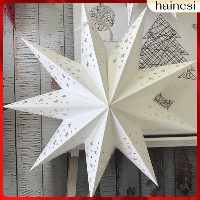 Set 2 Đèn Lồng Giấy Hình Ngôi Sao Chín Cánh Trang Trí Giáng Sinh