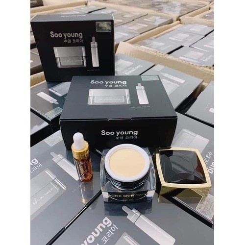 Kem face mụn Soo Young tặng kèm serum mụn Lục Tảo Soo young