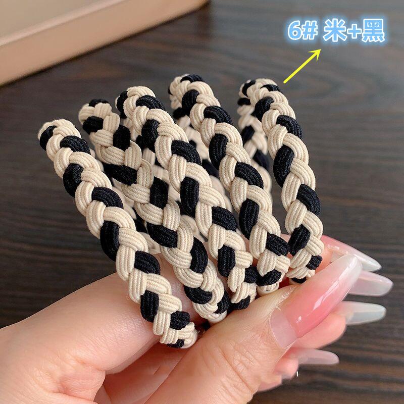 Set 5 Dây Buộc Tóc Cao Su Co Giãn Màu Cà Phê Sữa Thời Trang Cho Nữ