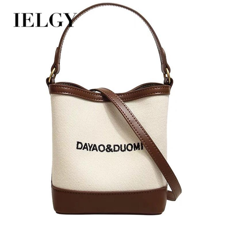 Túi Đeo Chéo Vải canvas In Chữ Phối Màu Độc Đáo Thời Trang Hàn Quốc Dễ Phối Đồ Cho Nữ