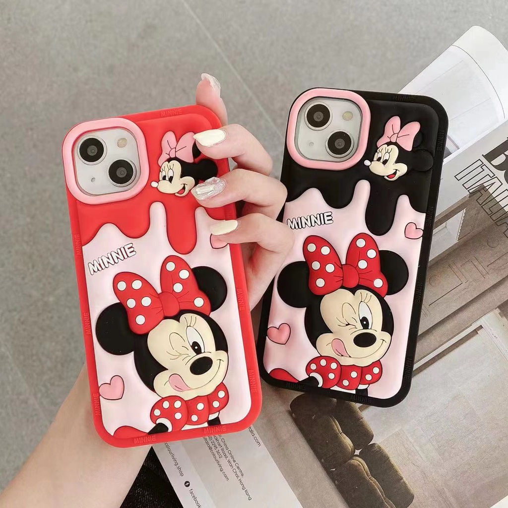 Ốp Điện Thoại Silicon Tpu Mềm Họa Tiết Hoạt Hình Bảo Vệ Máy Ảnh Cho iPhone 14 Plus 13 12 11 Pro Max