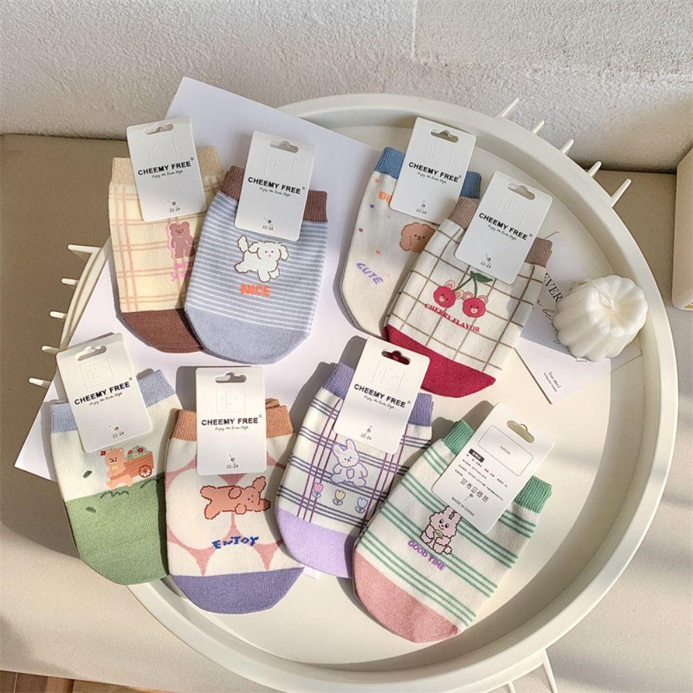 Mxmusty Vớ Cotton Thấm Hút Mồ Hôi Thoáng Khí Chống Trượt Hình Gấu Đáng Yêu Thời Trang Xuân Hè Cho Nữ