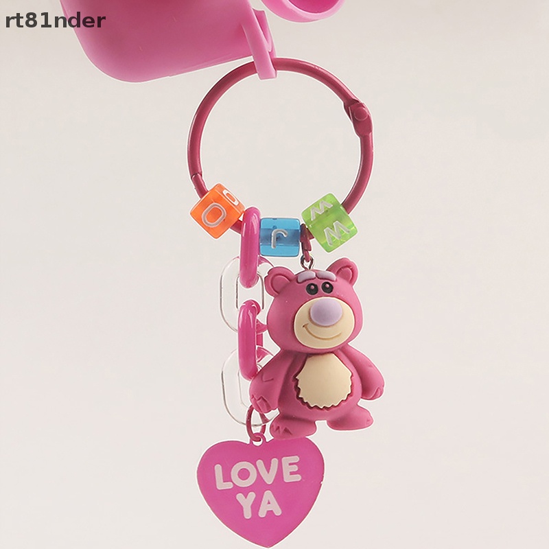 Rt Móc Khóa Hình Gấu Dâu Tây Hoạt Hình Đáng Yêu Trang Trí Túi Xách