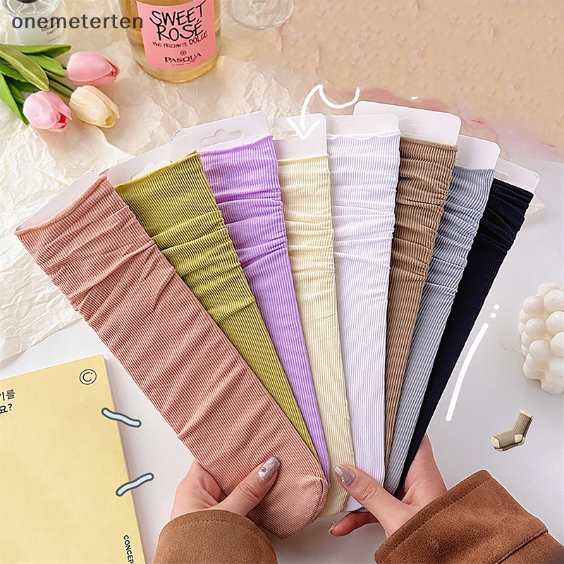Rten 1 Đôi Vớ Dài Đến Giữa Bắp Chân Bằng Nylon Mỏng Mềm Thoáng Khí Màu Khaki Be Harajuku Thời Trang Mùa Hè Cho Nữ n