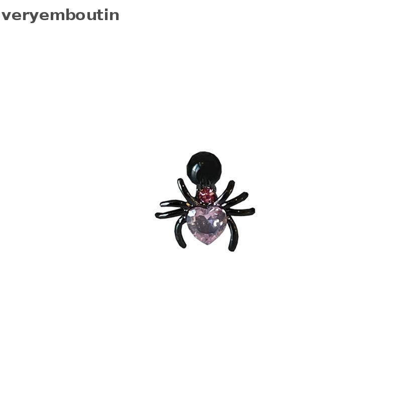 1 Đôi Khuyên Tai Hình Nhện / Trái Tim Đính Đá Zircon Thời Trang Cho Nữ