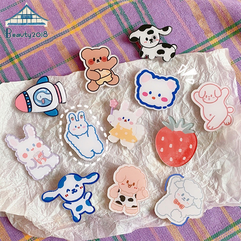 Trâm cài áo INS acrylic hình thỏ hoạt hình dễ thương