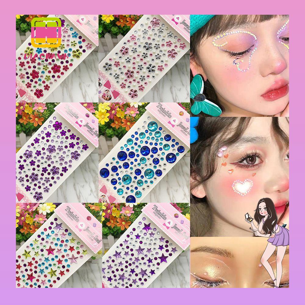 Miếng Dán Trang Trí Mặt Lấp Lánh Thời Trang Dành Cho Nữ