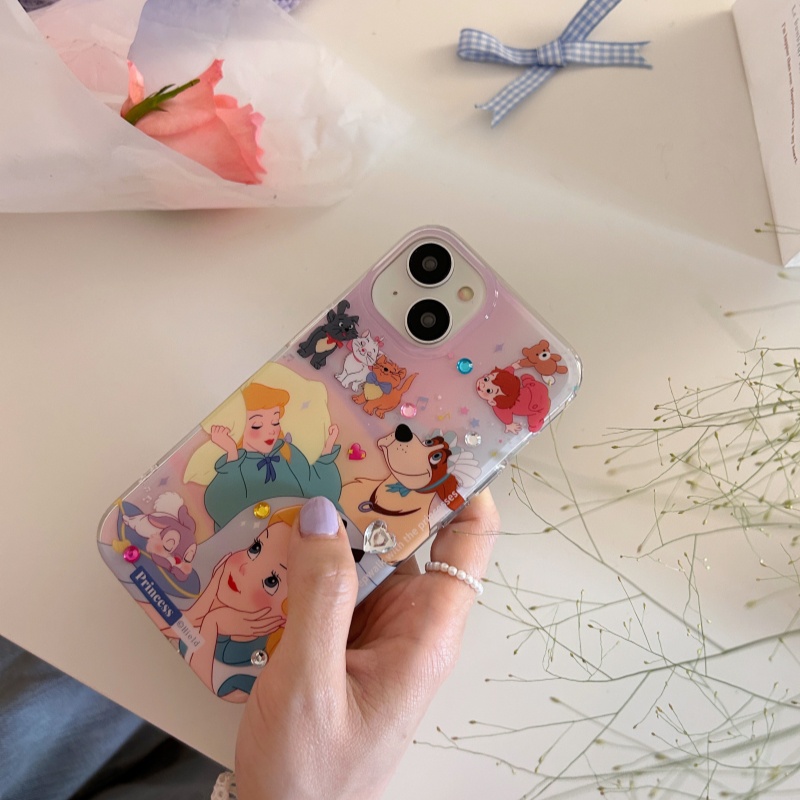 Ốp Điện Thoại Mềm Trong Suốt Chống Sốc Chống Rơi Hình Công Chúa 3D Dễ Thương Cho iPhone 14 13 12 11 Pro Max 14 Plus