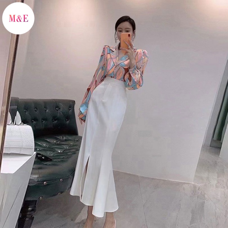 M &amp; E [Hàng Có Sẵn] Set Áo Và Chân Váy Voan Lửng Phong Cách Đường Phố Phương Tây Thời Trang Mùa Xuân 2023