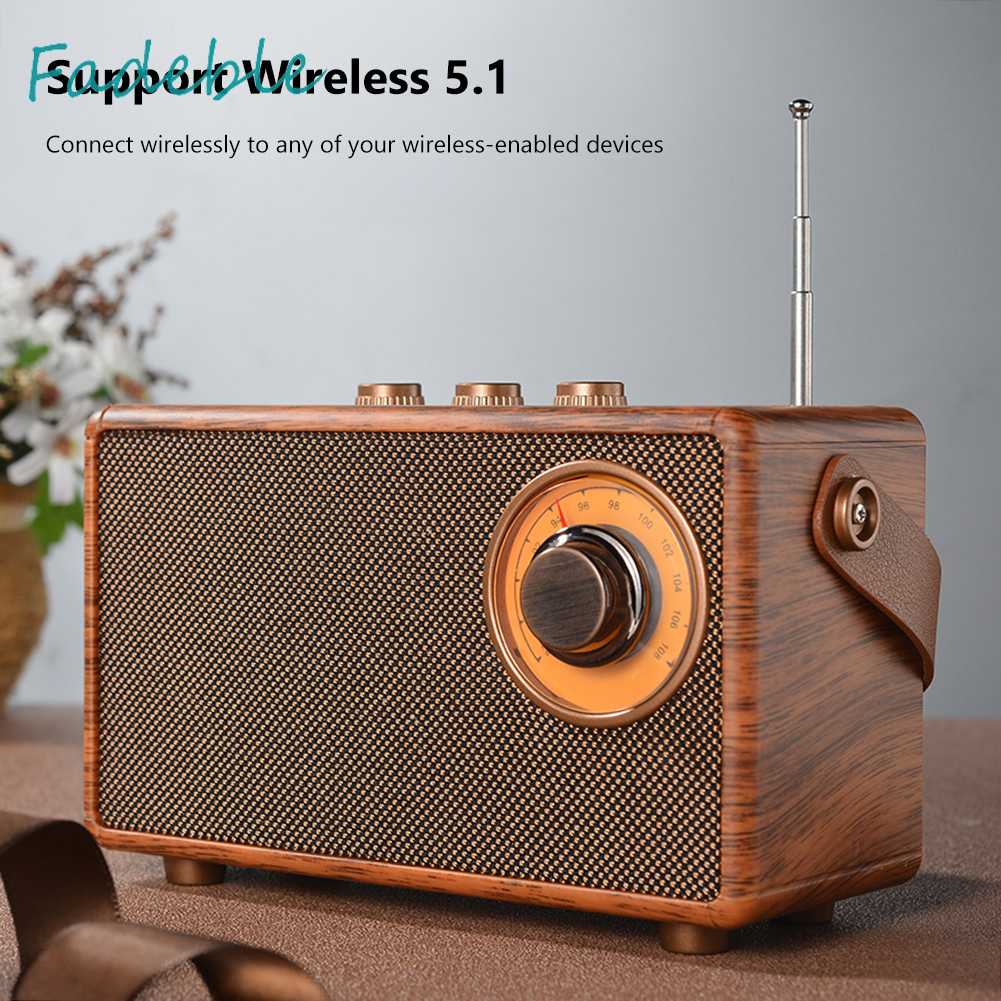 Bộ Loa Radio FM Không Dây Phong Cách Retro Di Động Đa Ứng Dụng