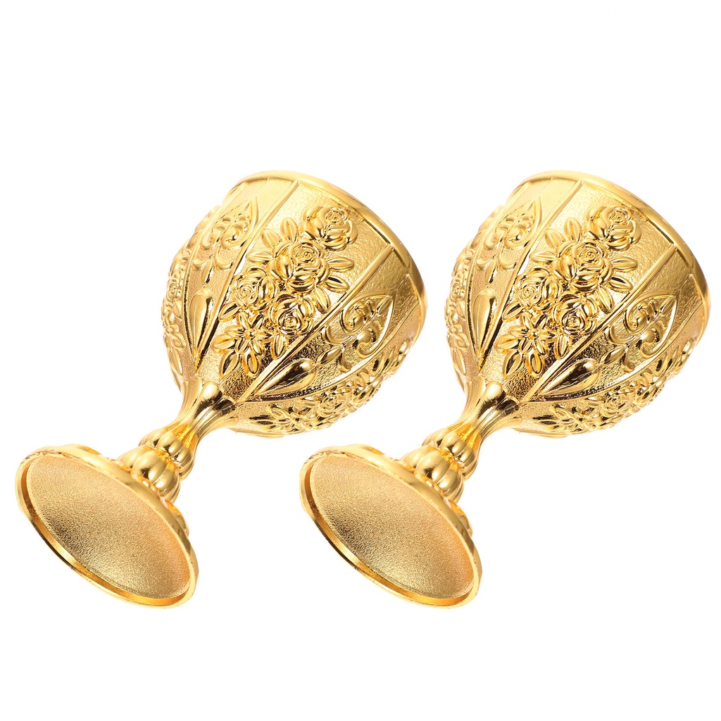 Set 2 Ly Thủy Tinh Uống Rượu Màu Trắng / Vàng Phong Cách Vintage Trang Trí Tiệc Cưới / Halloween