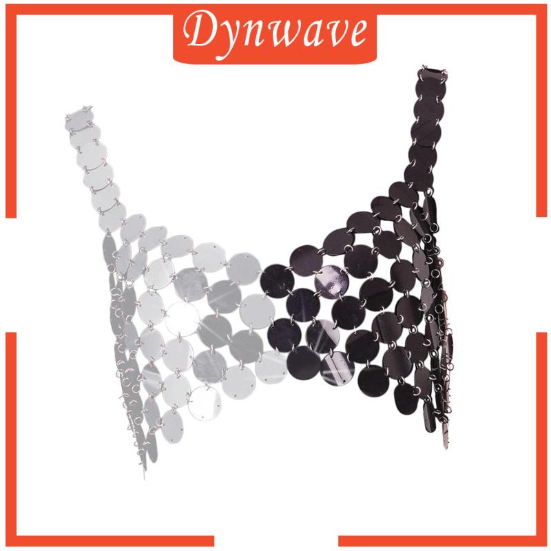 [Dynwave] Áo Crop Top Dây Đính Kim Sa Hóa Trang Bộ Lạc Múa Bụng Cho Nữ Dịp Halloween