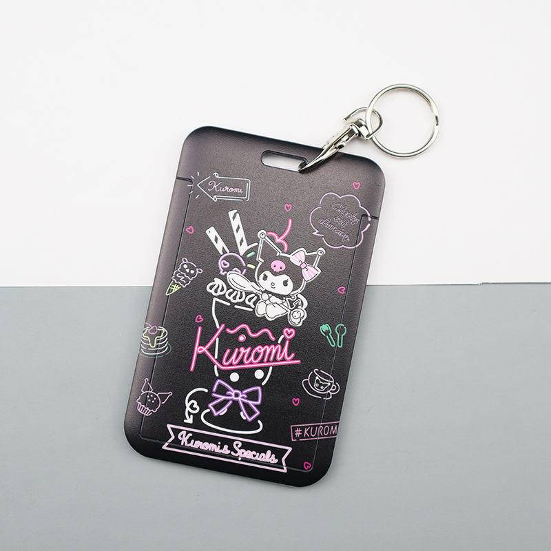⭐ iLado ⭐ Dây đeo bảng tên Sanrio hạnh phúc Kuromi Thẻ tên Thẻ đeo tên dây đeo thẻ co rút thẻ sinh viên dễ thương Hoạt hình dây rút thẻ thẻ đeo học sinh bao đựng văn phòng phẩm giá sỉ