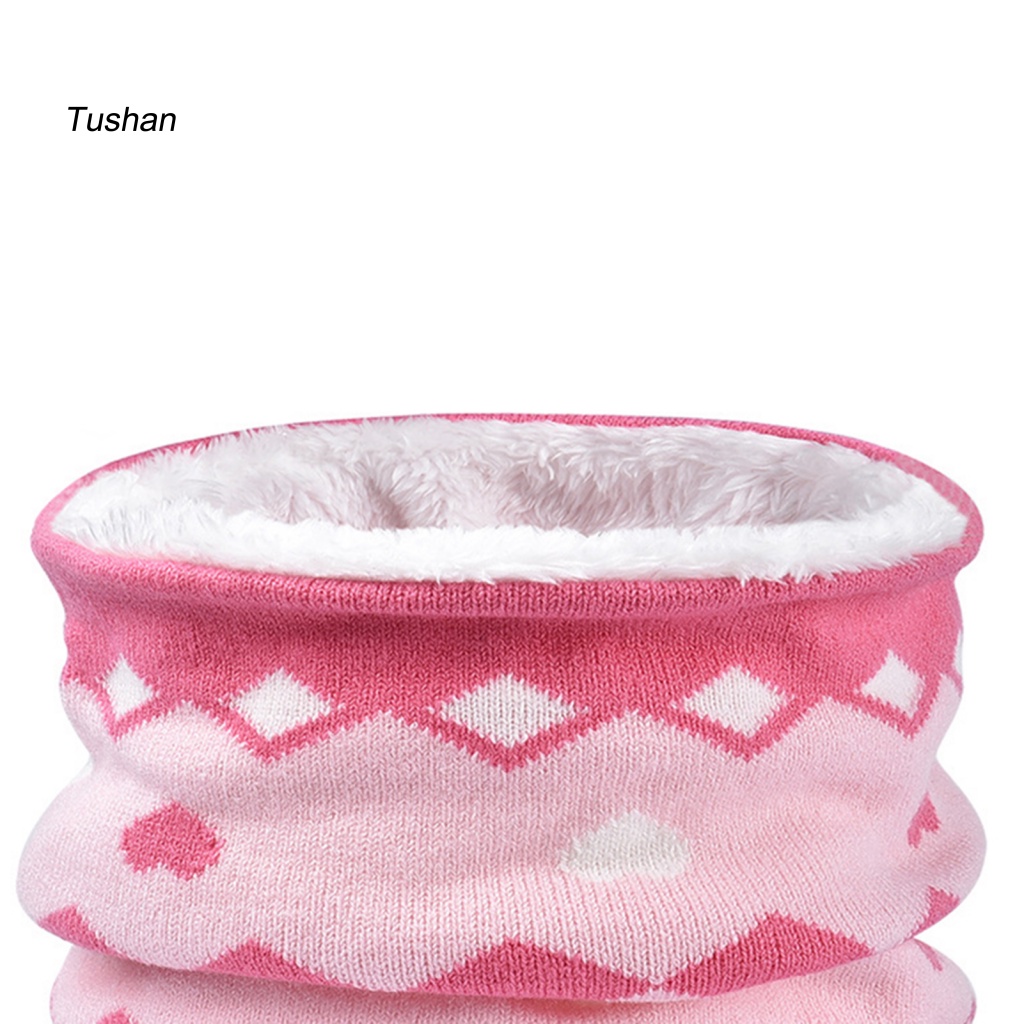 1 Bộ Mũ Len Và Găng Tay Họa Tiết Hình Học Đính Bóng Lông Thời Trang Thu Đông Cho Bé 2-6 Tuổi