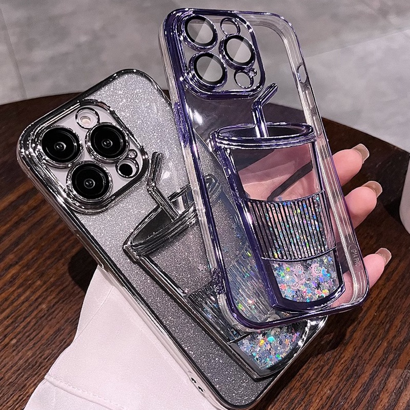 Ốp Điện Thoại Hình Trà Sữa 3D Sang Trọng Cho iPhone 14 Pro Max iPhone 12 13 Pro Max 14 plus