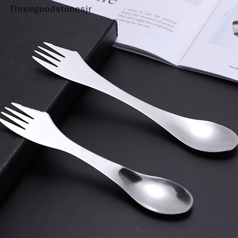 Muỗng Inox Siêu Nhẹ 3 Trong 1 Tiện Dụng Mang Theo Du Lịch Cắm Trại