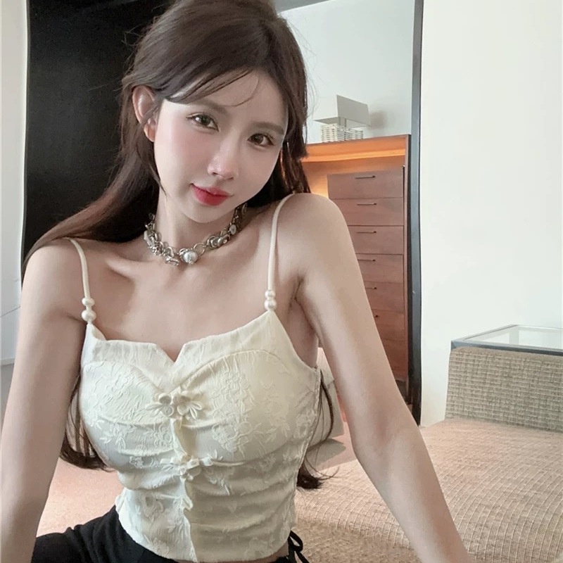 Áo Hai Dây Ôm Dáng Vừa Vặn Phong Cách Trung Hoa Hợp Thời Trang Mới Cho Nữ