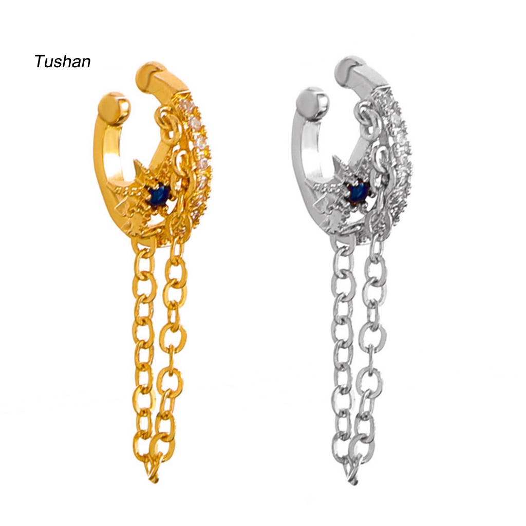 1 Khuyên Kẹp Vành Tai Bằng Đồng Không Cần Khoan Lỗ Thời Trang Dự Tiệc