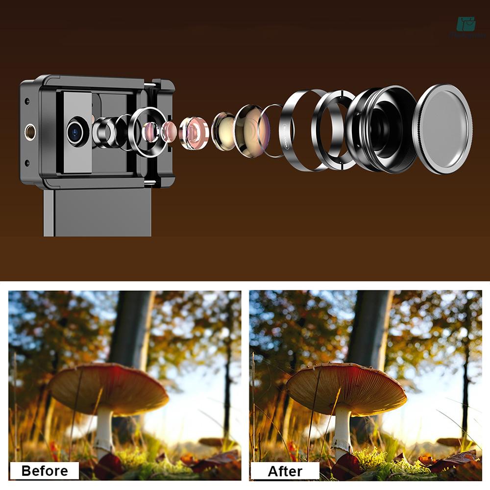 APEXEL Mobile Phone 100mm Macro Lens 10X + CPL Filter Kit with Universal Phone Clip Storage Box Replacement for iPhone 14/13/12/11 Huawei Smartphones