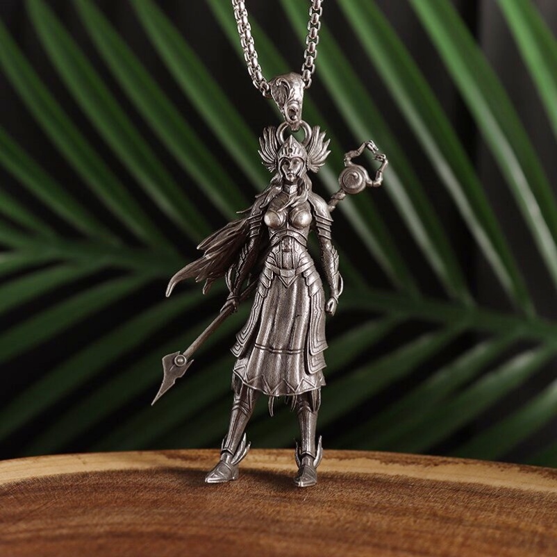 Mới Trả Thù Phong Cách Viking Valkyrie Nhân Vật Mặt Dây Chuyền Vòng Cổ Nam Nữ Cặp Đôi Hip Hop Phong Cách Phụ Kiện