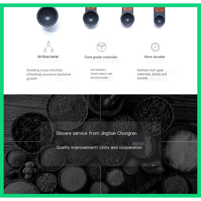 Bộ 4 Muỗng Đo Lường Hai Đầu Bằng Nhựa Tiện Dụng Cho Nhà Bếp