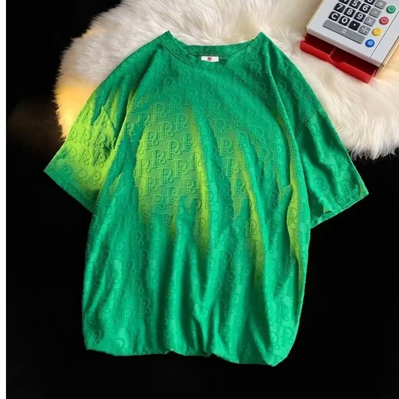 Áo Thun Tay Ngắn Dáng Rộng Bằng Lụa Lạnh Màu Sắc Trơn Thời Trang Mùa Hè Cho Nam Và Nữ