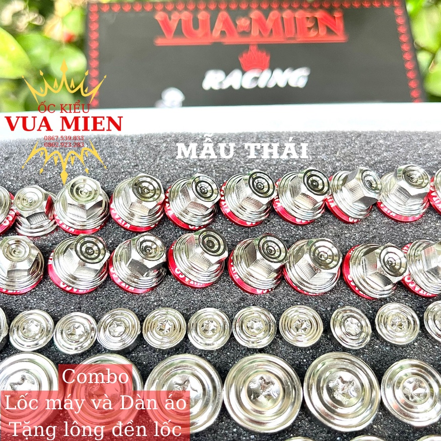 Combo lốc máy dàn áo kèm long đền lốc mẫu M3 và mẫu Thái dành cho các dòng xe