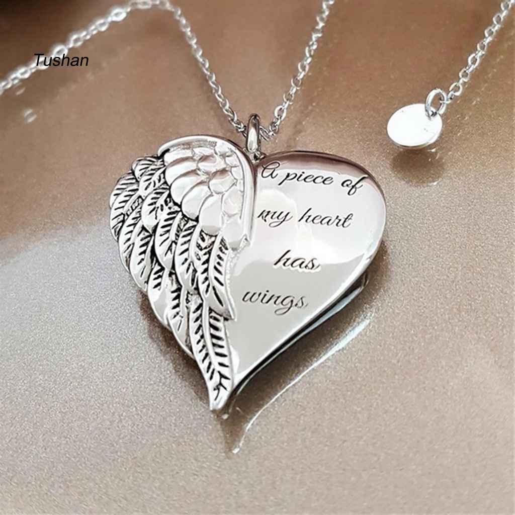 Vòng cổ Hợp Kim Mặt Hình Cánh Trái Tim / Chữ Cái Chống Mài Mòn Cho Nữ