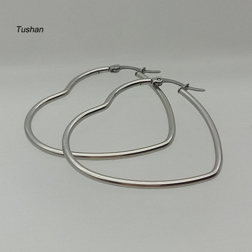 1 Đôi Bông Tai Tròn Màu Trơn Không Dễ Phai Thời Trang Dành Cho Nữ