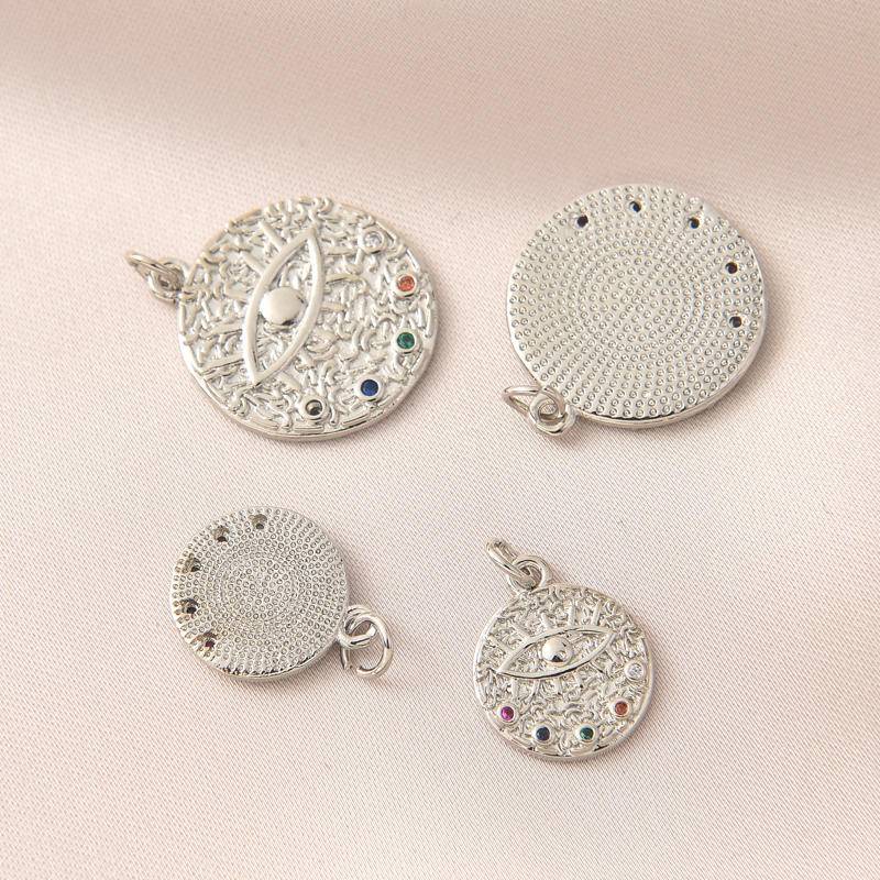 Mặt Dây Chuyền Bằng Đồng Trắng Mạ Vàng Hình Mắt Quỷ Nhiều Màu Sắc