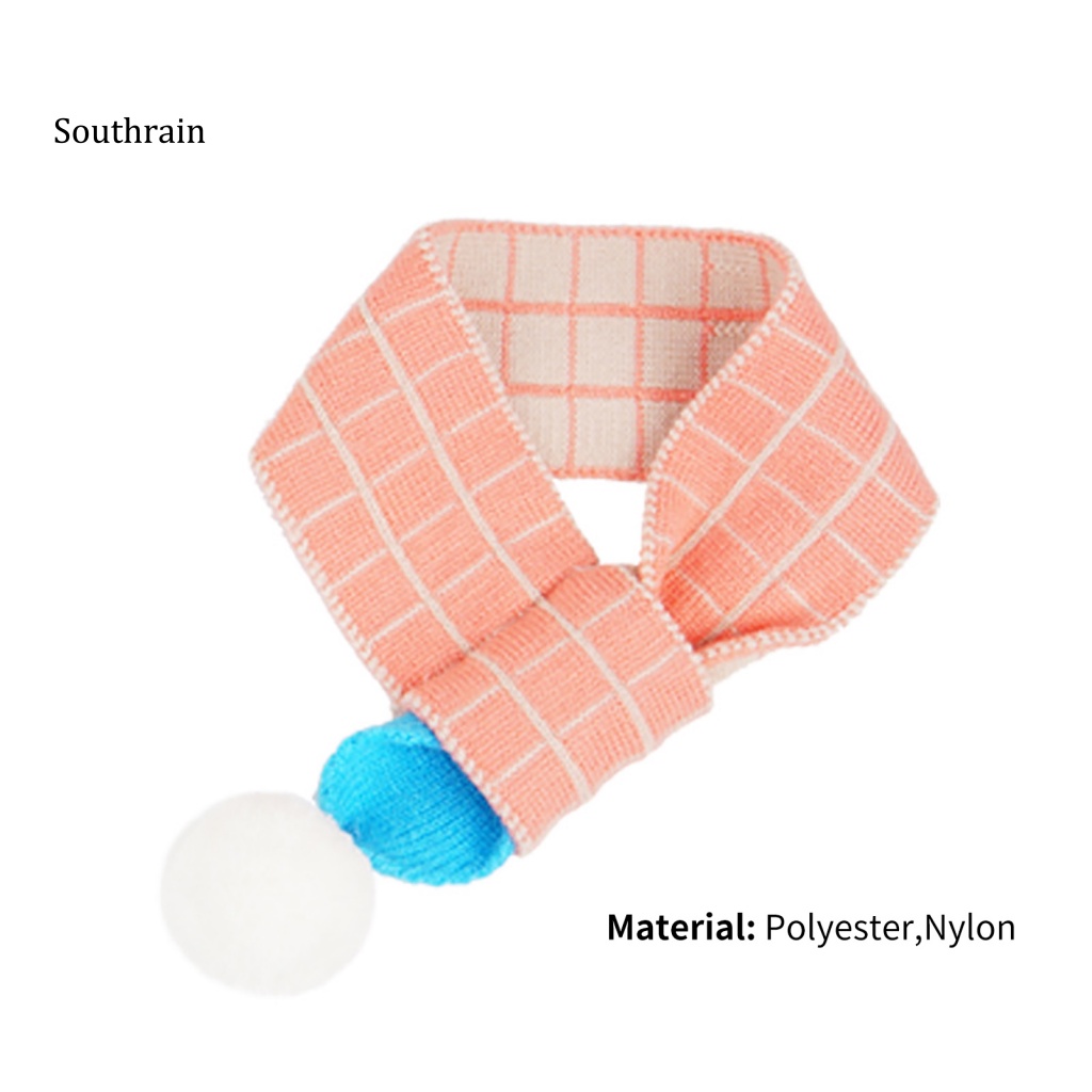 Khăn Choàng Cổ Bằng Polyester Thân Thiện Với Da Họa Tiết Kẻ Sọc Đính Bóng Lông Nhỏ Cho Thú Cưng