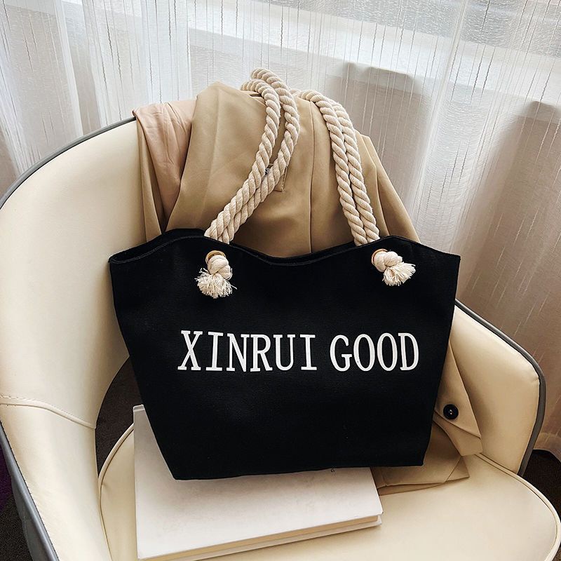 M9-Túi Xách Canvas Dây Thừng Cotton Phong Cách Hàn Quốc Hợp Thời Trang Cho Nữ