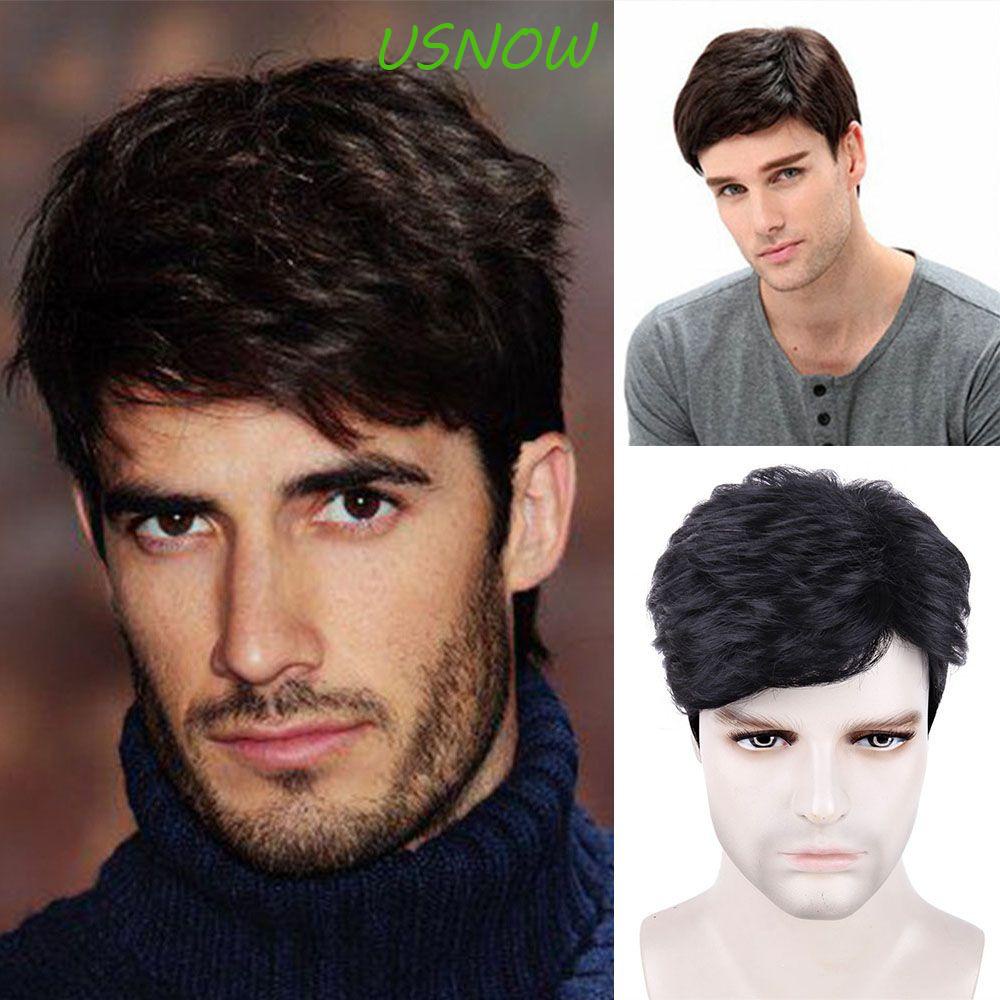 Bộ Tóc Giả Ngắn Xoăn Bằng Sợi Tổng Hợp Màu Đen Tự Nhiên Dùng Hóa Trang