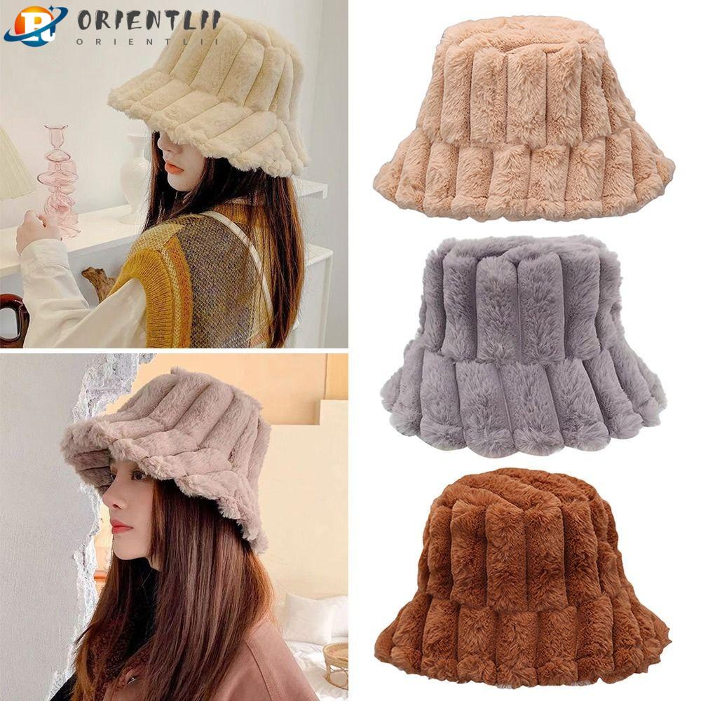 Mũ Bucket Giả Lông Thú Thời Trang Mùa Đông Ấm Áp