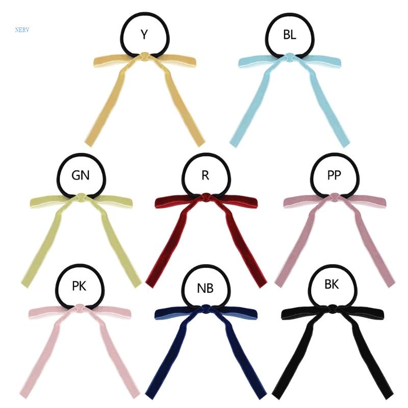 Dây Cột Tóc Ruy Băng Co Giãn Đính Nơ Nhiều Màu Dễ Thương Cho Bé Gái