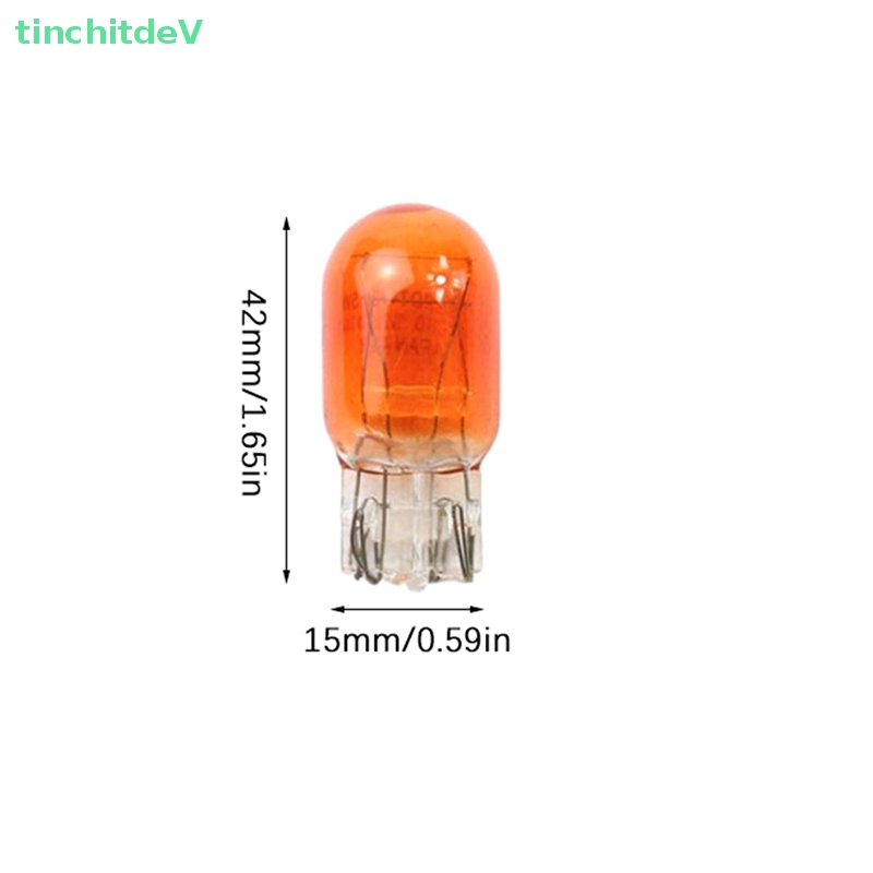 Bộ 10 Bóng Đèn Tín Hiệu T20 W21 / 5W Ánh Sáng Cam Chất Lượng Cao
