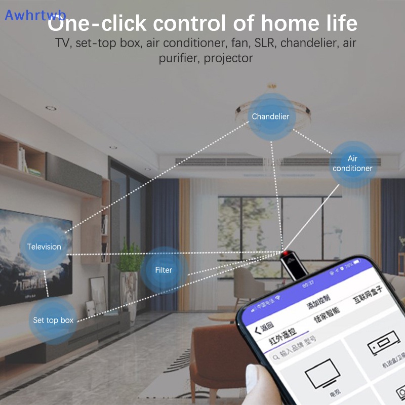 Bộ Chuyển Đổi Mini APP Điện Thoại Điều Khiển Từ Xa Awhrtwb Type-C Micro USB Cho Điện Thoại