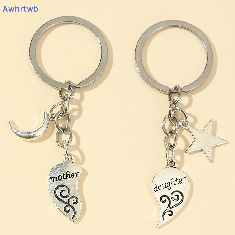 1 Cặp Móc Khóa Tình Bạn Hình Trăng Sao Trái Tim Bằng Hợp Kim Mới