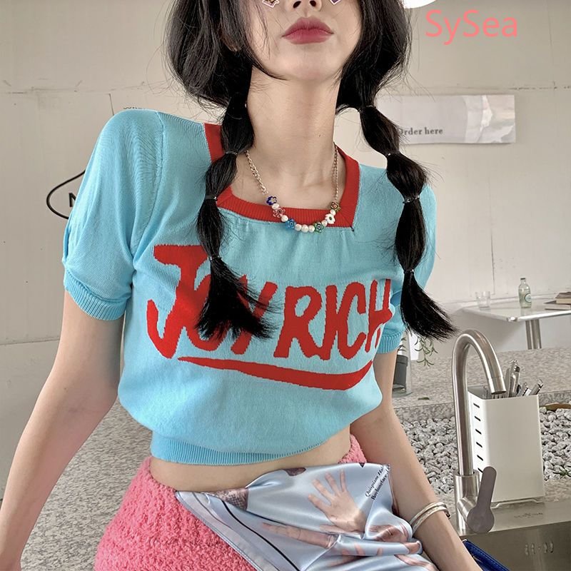 Áo Dệt Kim Cổ Vuông Thiết Kế Quyến Rũ Cho Nữ